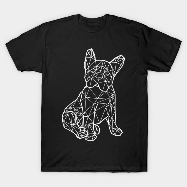 Polygonal dog white T-Shirt by DrTigrou